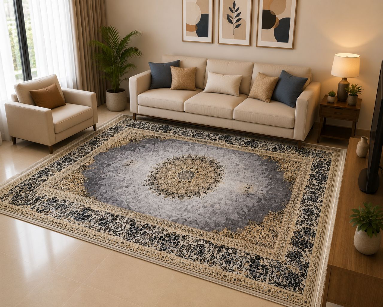 Luxury Persian Style Living Room Carpet – 8x12 ft: view 4