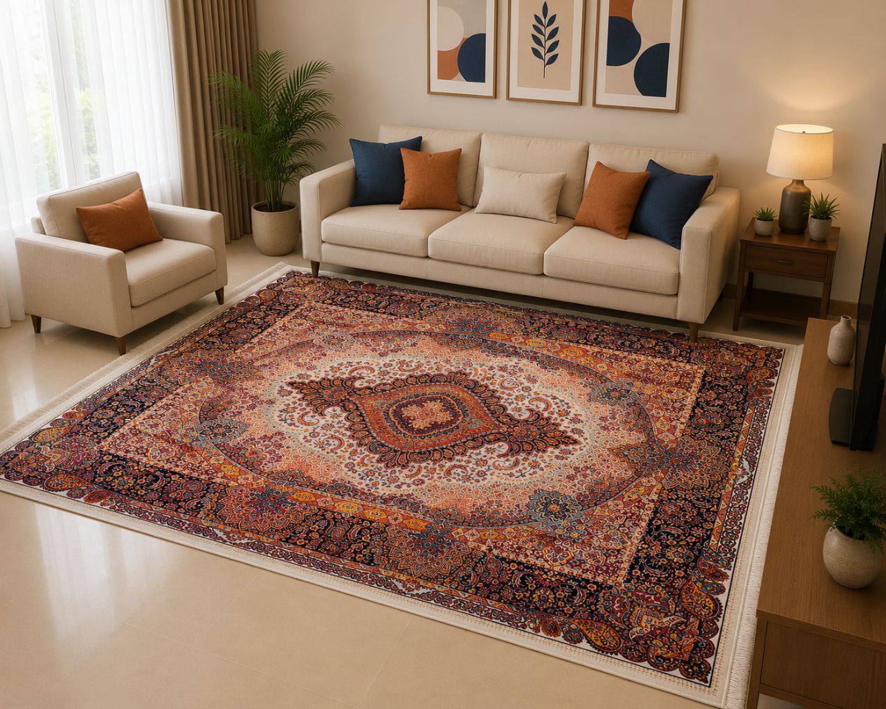 Luxury Persian Style Living Room Carpet – 8x12 ft: view 2