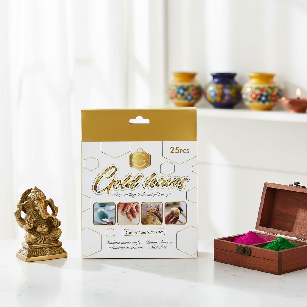 Golden Leaves Foils Flakes 25 Pcs view 2