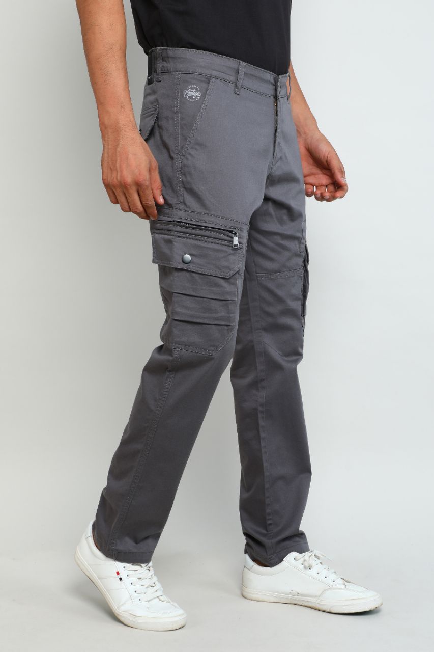 Grey Cargo Pants view 4