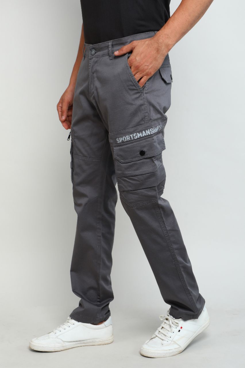 Grey Cargo Pants view 3