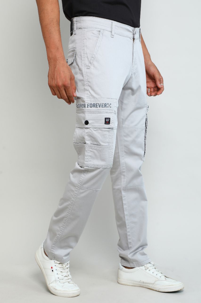 Light Grey Cargo Pants view 3