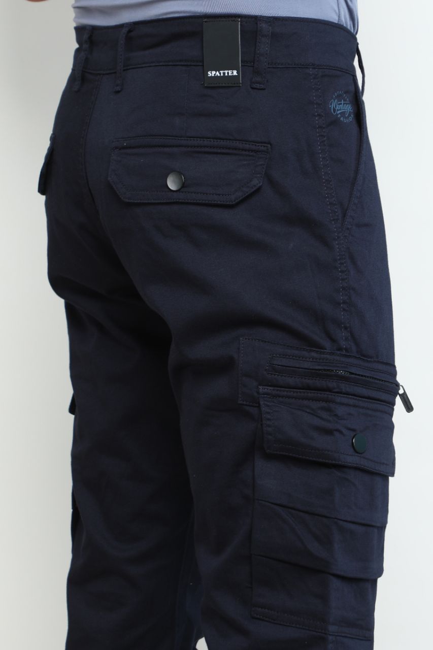 Navi Blue Cargo Pants view 6