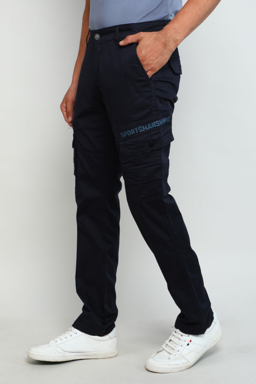 Navi Blue Cargo Pants view 3