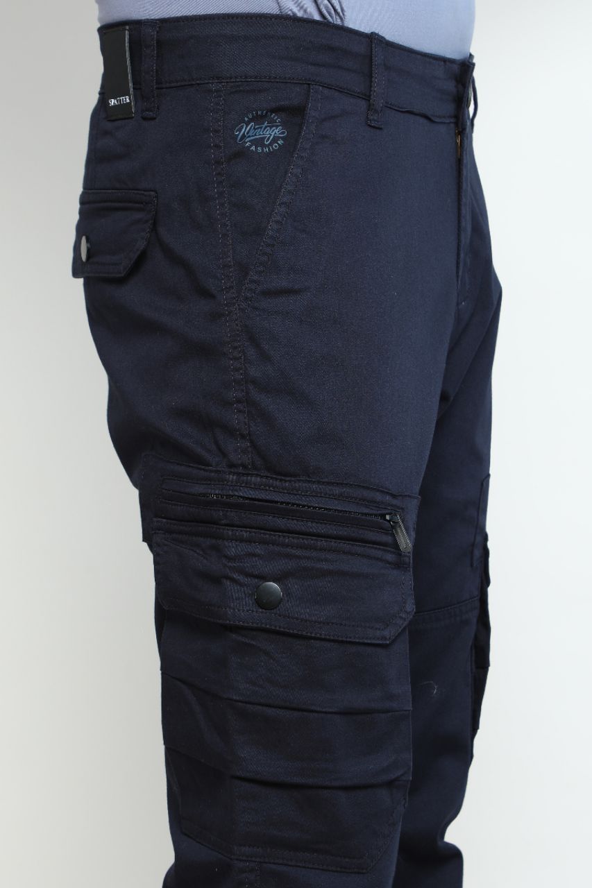 Navi Blue Cargo Pants view 7