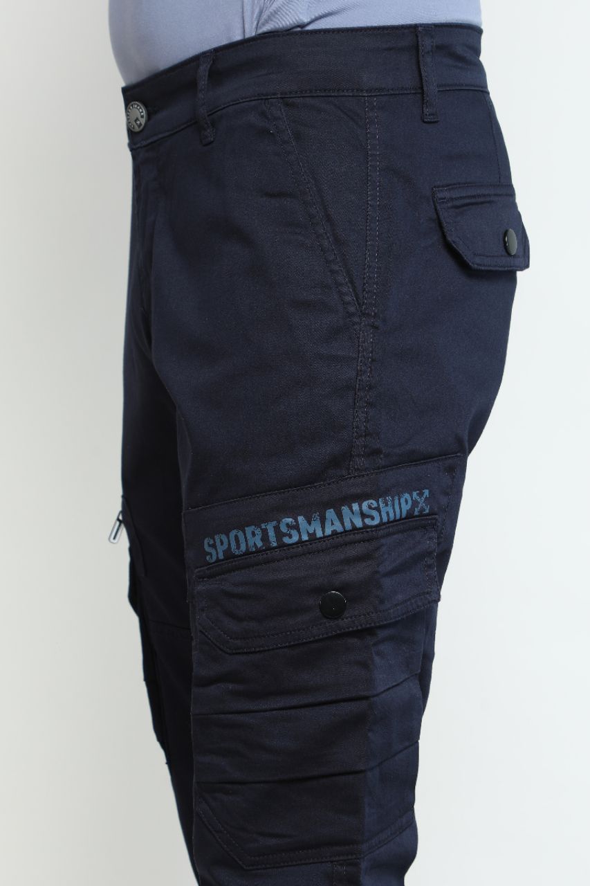 Navi Blue Cargo Pants view 8
