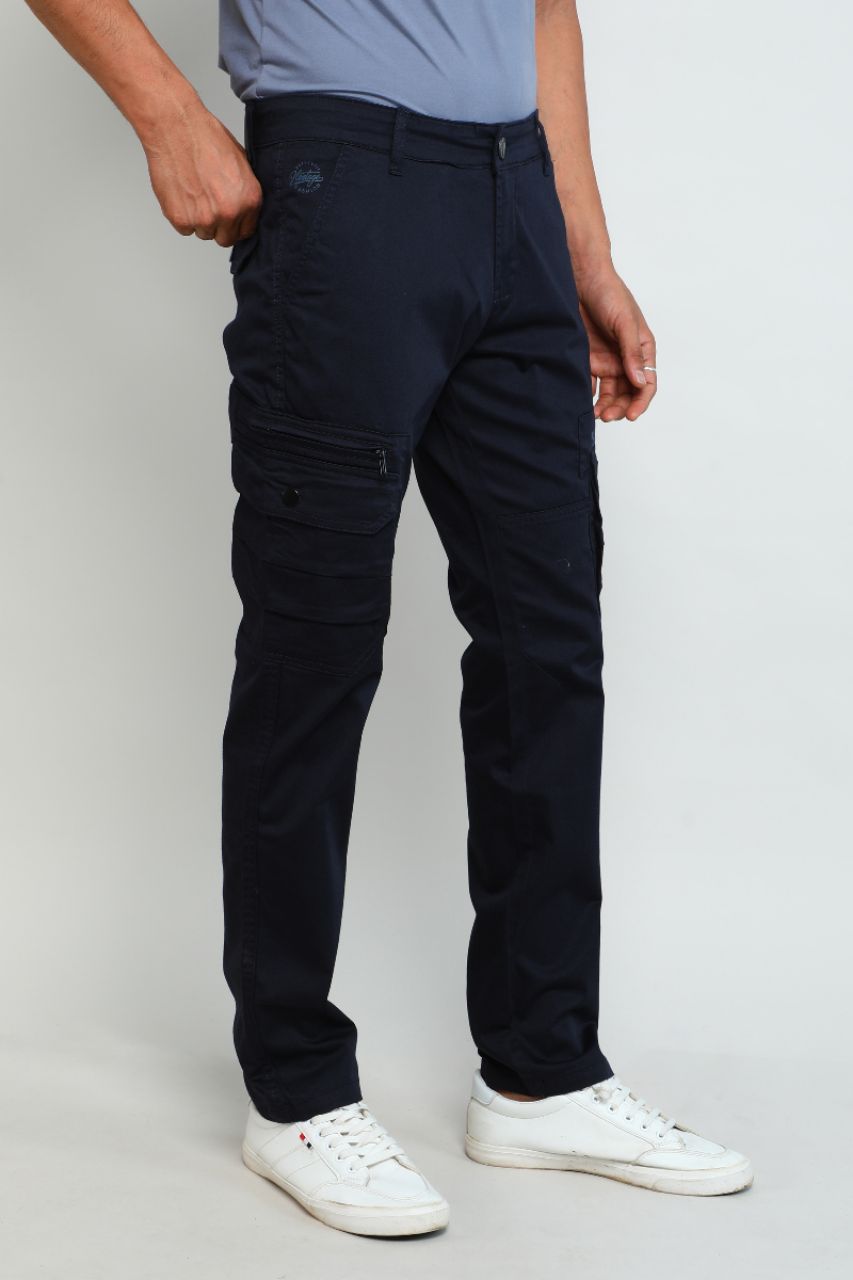 Navi Blue Cargo Pants view 4