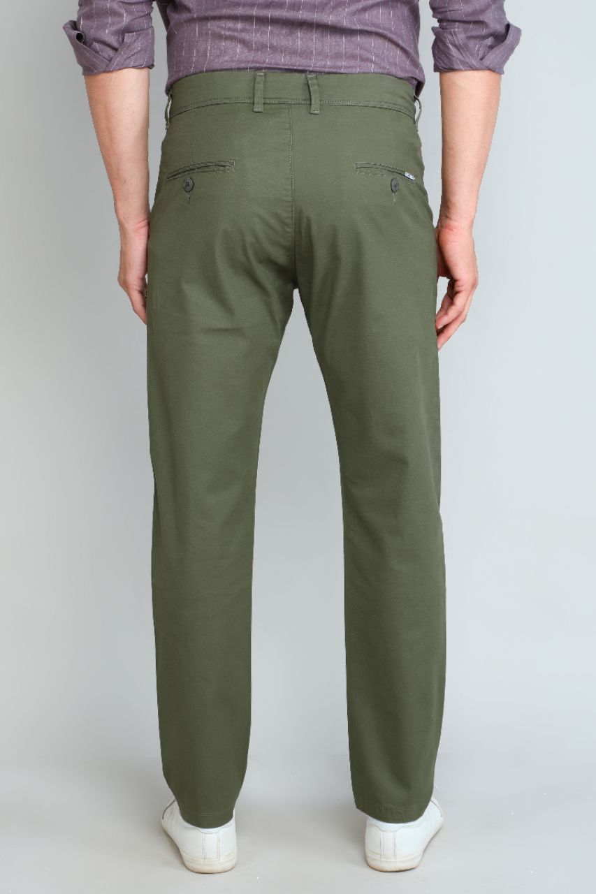 Olive Green Chinos Pants view 2