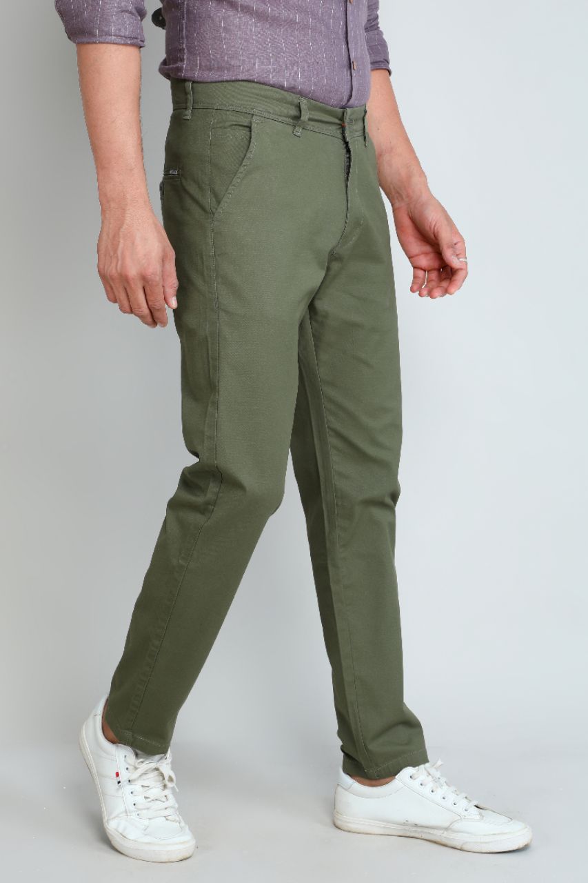 Olive Green Chinos Pants view 5