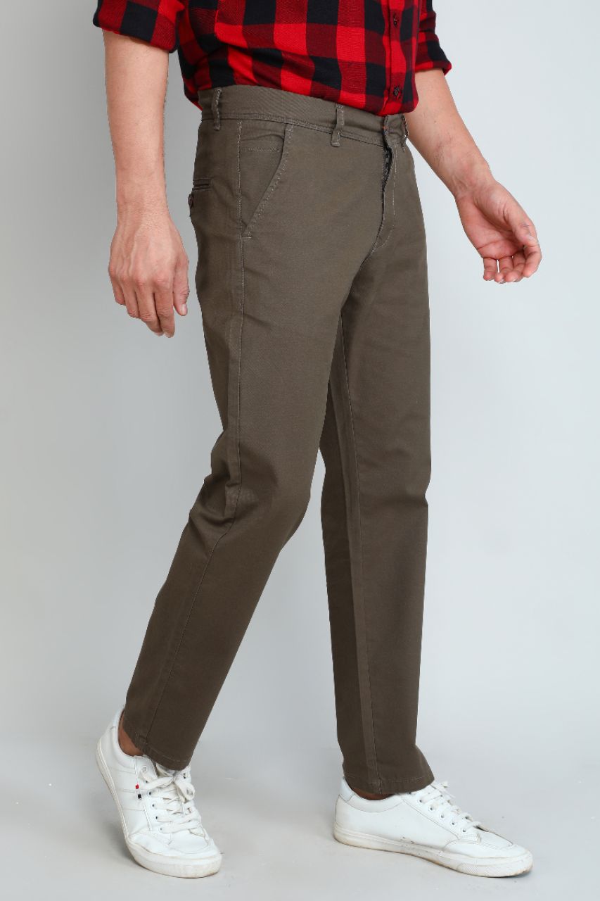 Dusty Olive Green Chinos Pants view 2