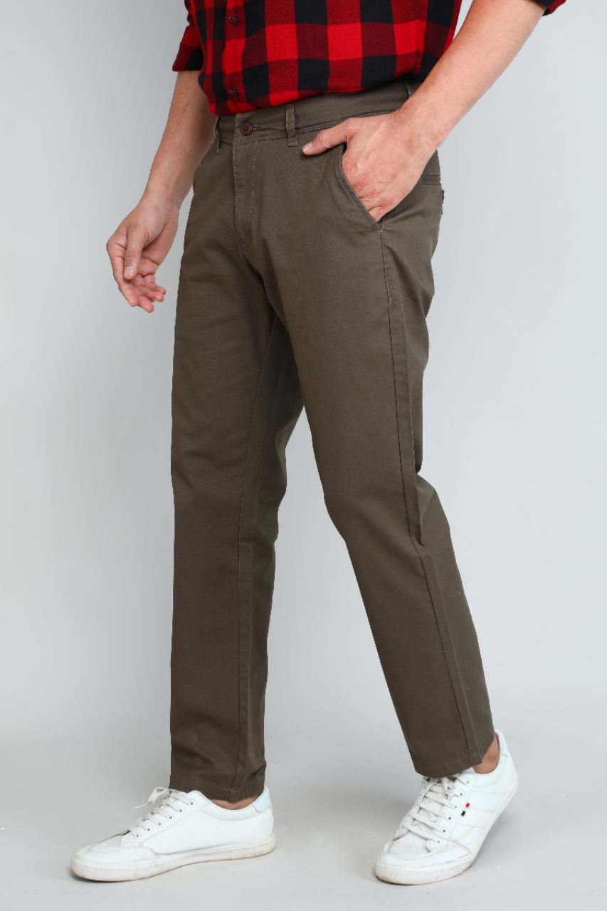Dusty Olive Green Chinos Pants view 3