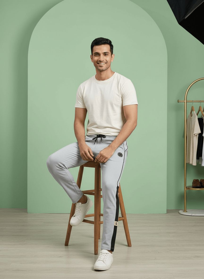 Grey Casual Track Pants view 2