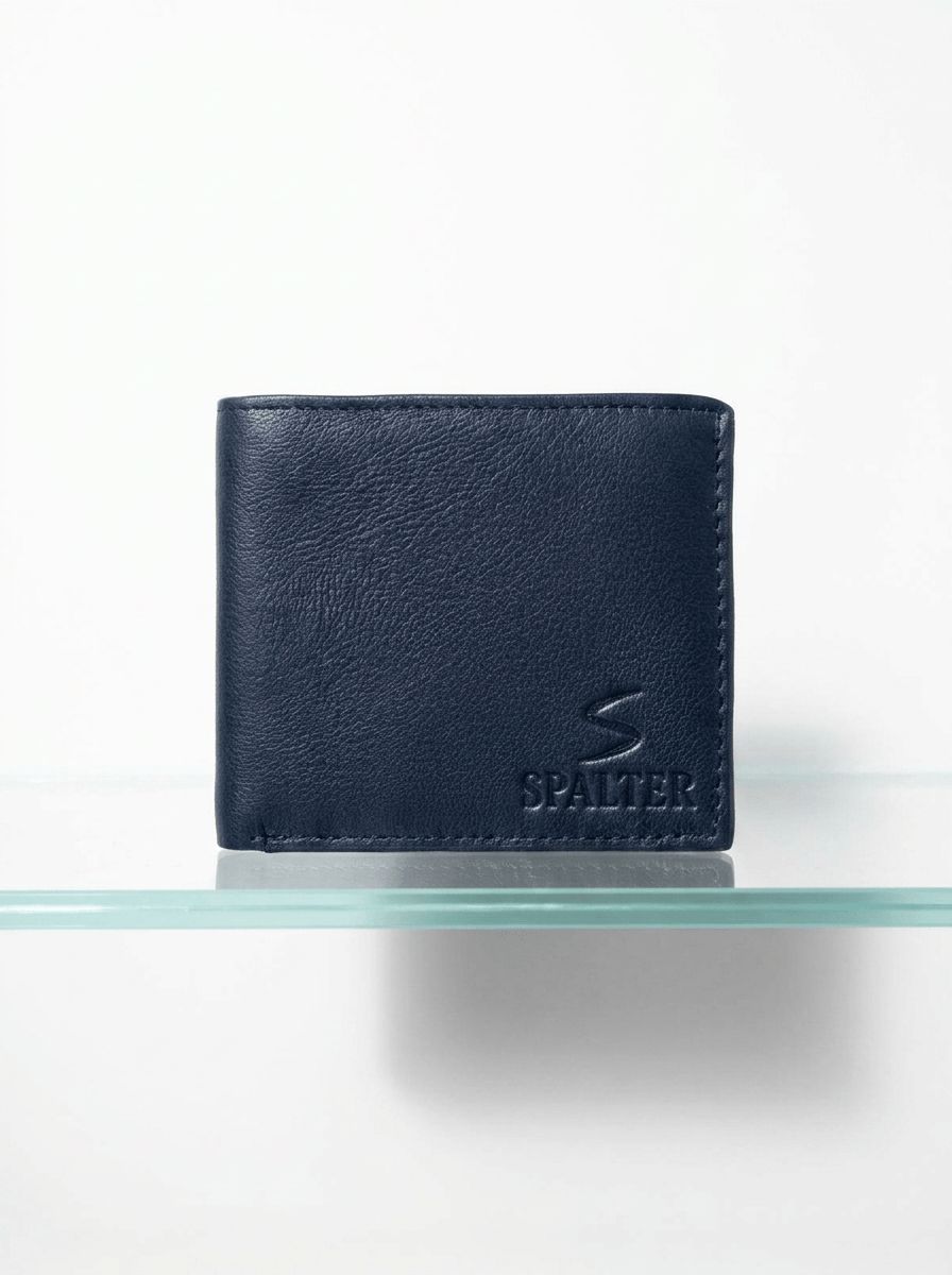 Navi Blue Spatter Leather Wallet view 4