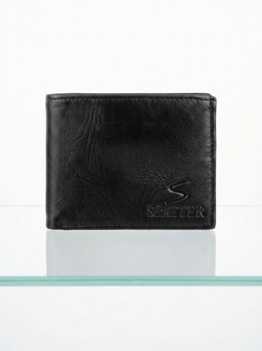 Black Spatter Leather Wallet view 4