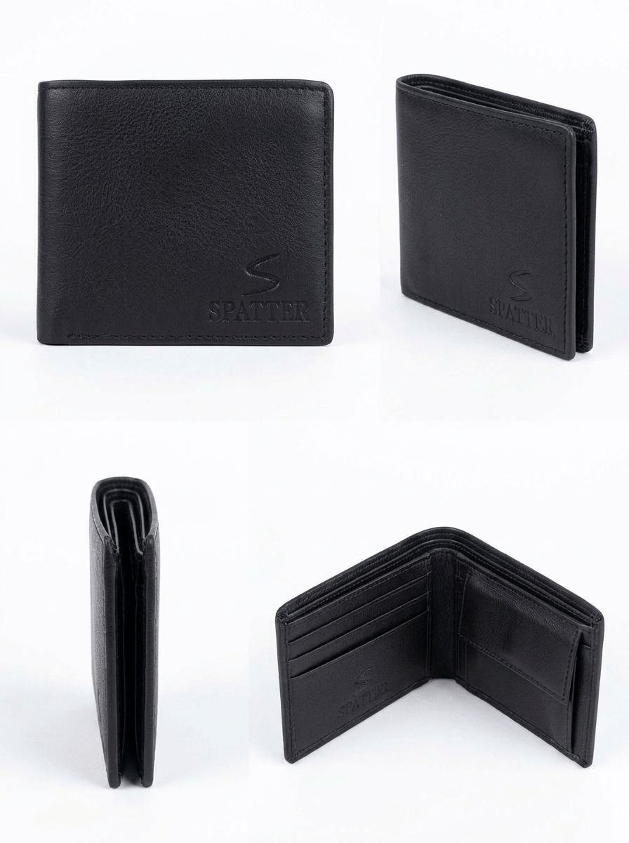Black Spatter Leather Wallet view 2