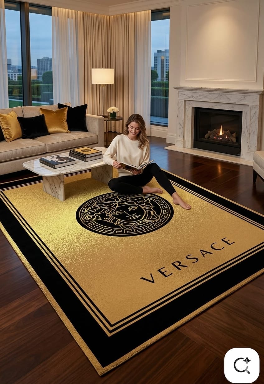 Luxury digital print Abstract Area Rug – Premium Living Room Carpet,  5*7 Feet Size view 9