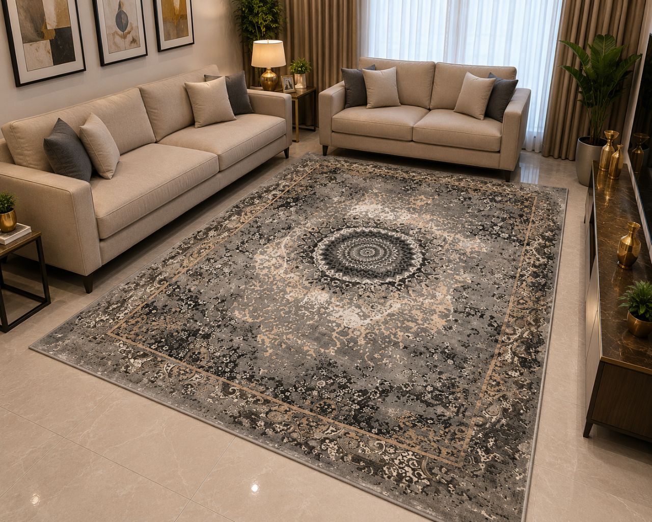 Luxury Vintage Medallion Area Rug – 5×7 ft. view 2