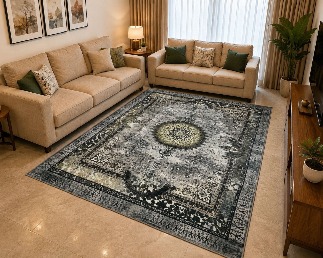 Luxury Vintage Medallion Area Rug – 5×7 ft. view 5