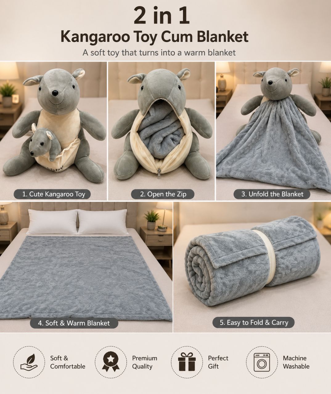 2 in 1 Toy Cum Blanket view 4