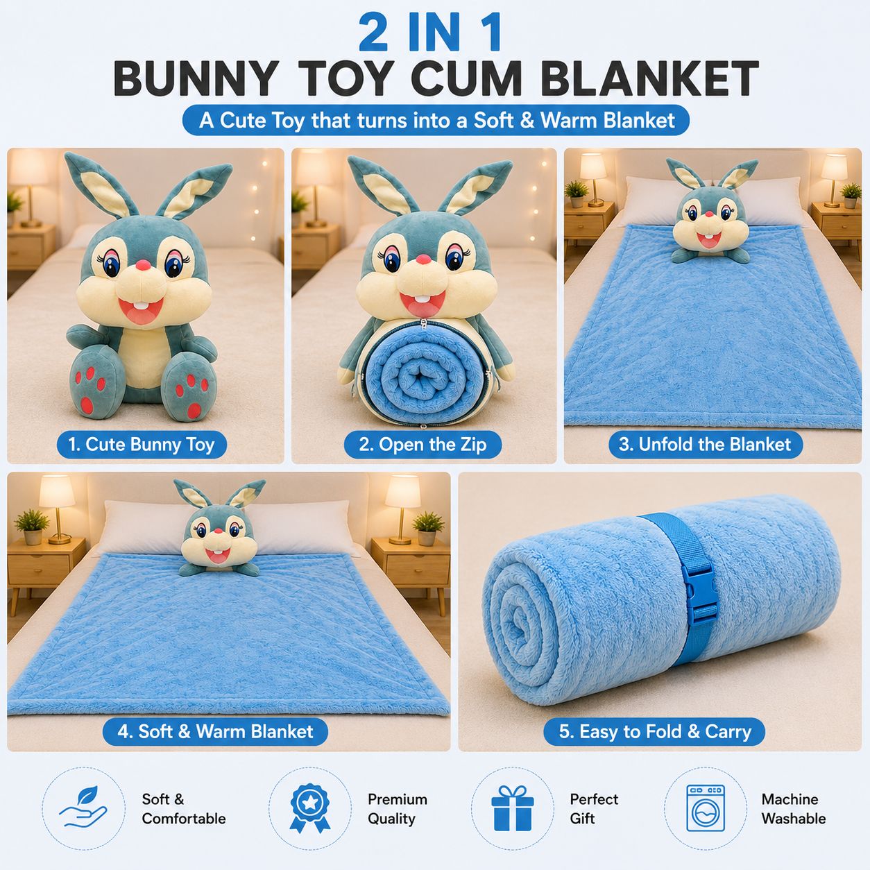 2 in 1 Toy Cum Blanket view 6