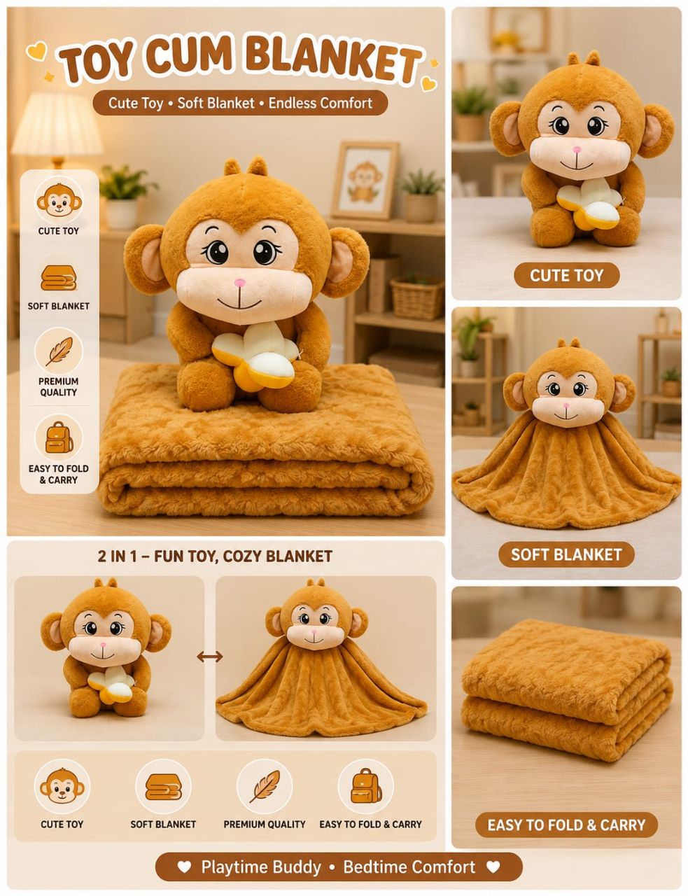 2 in 1 Toy Cum Blanket view 8
