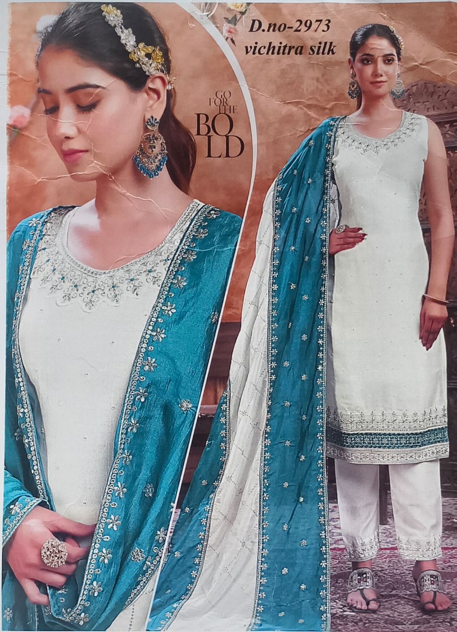 Vichitra Silk Salwar Suit view 2