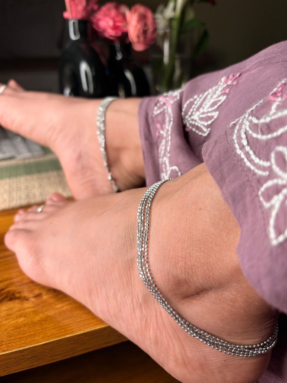 925 Silver Anklets view 3