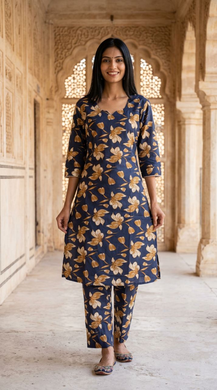 N-Ratan Floral Kurta Set view 3