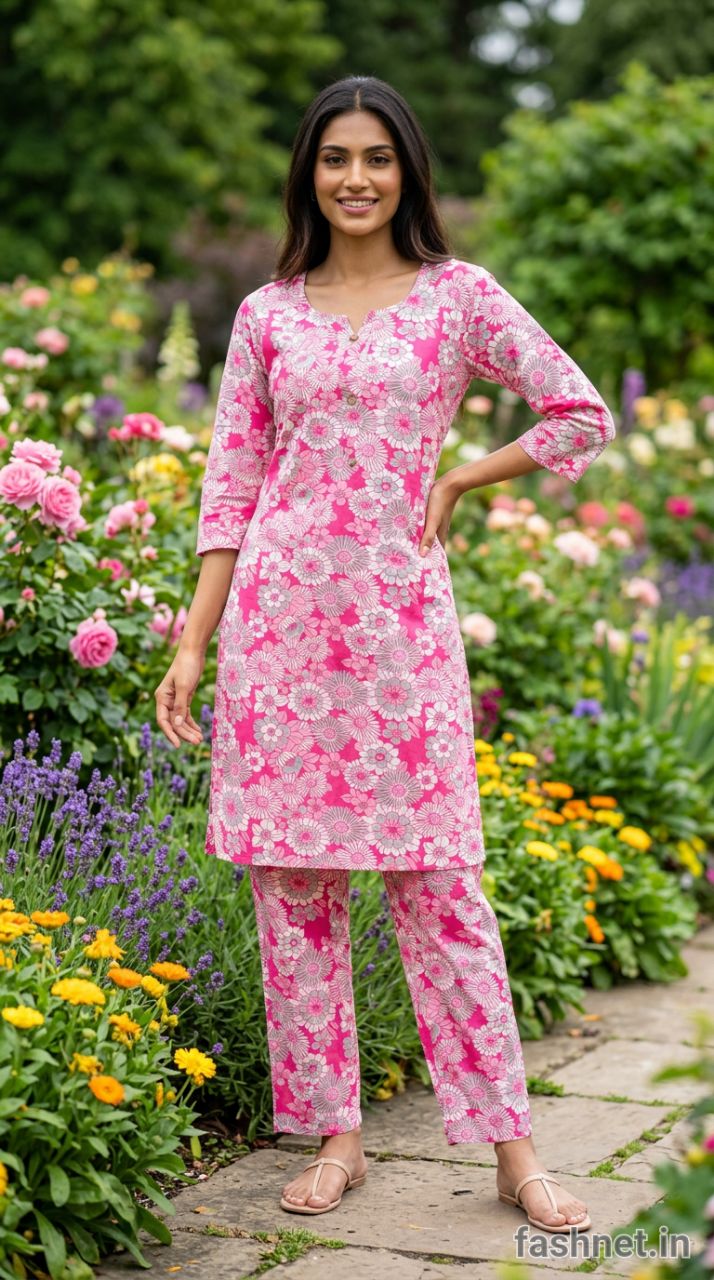 Floral Printed Kurta Set 06 view 4