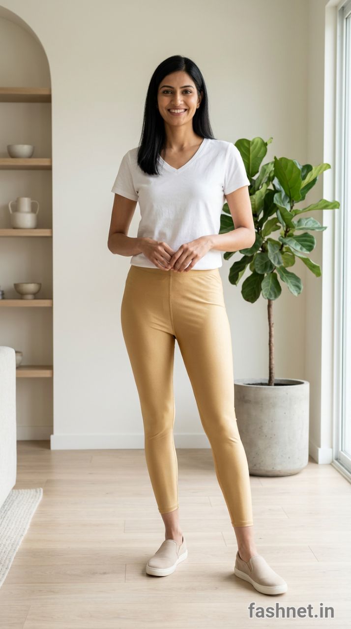 Golden Stretch Leggings view 2