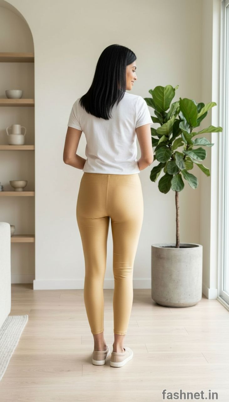 Golden Stretch Leggings view 3