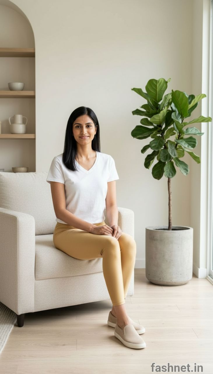 Golden Stretch Leggings view 4