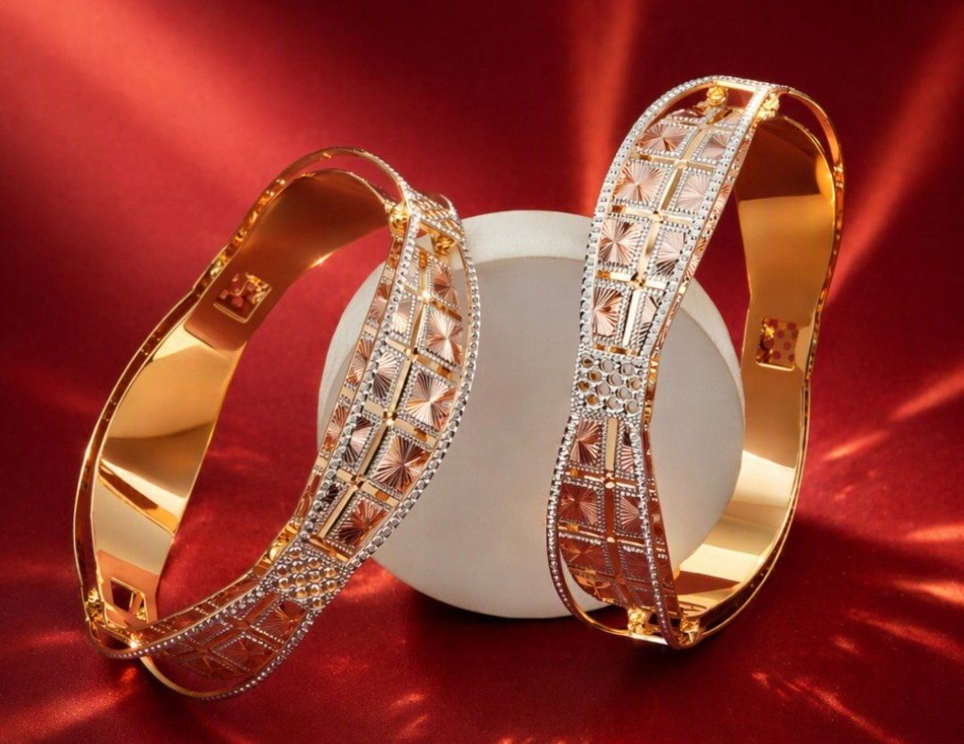 Elegant Gold Bangle Set view 2