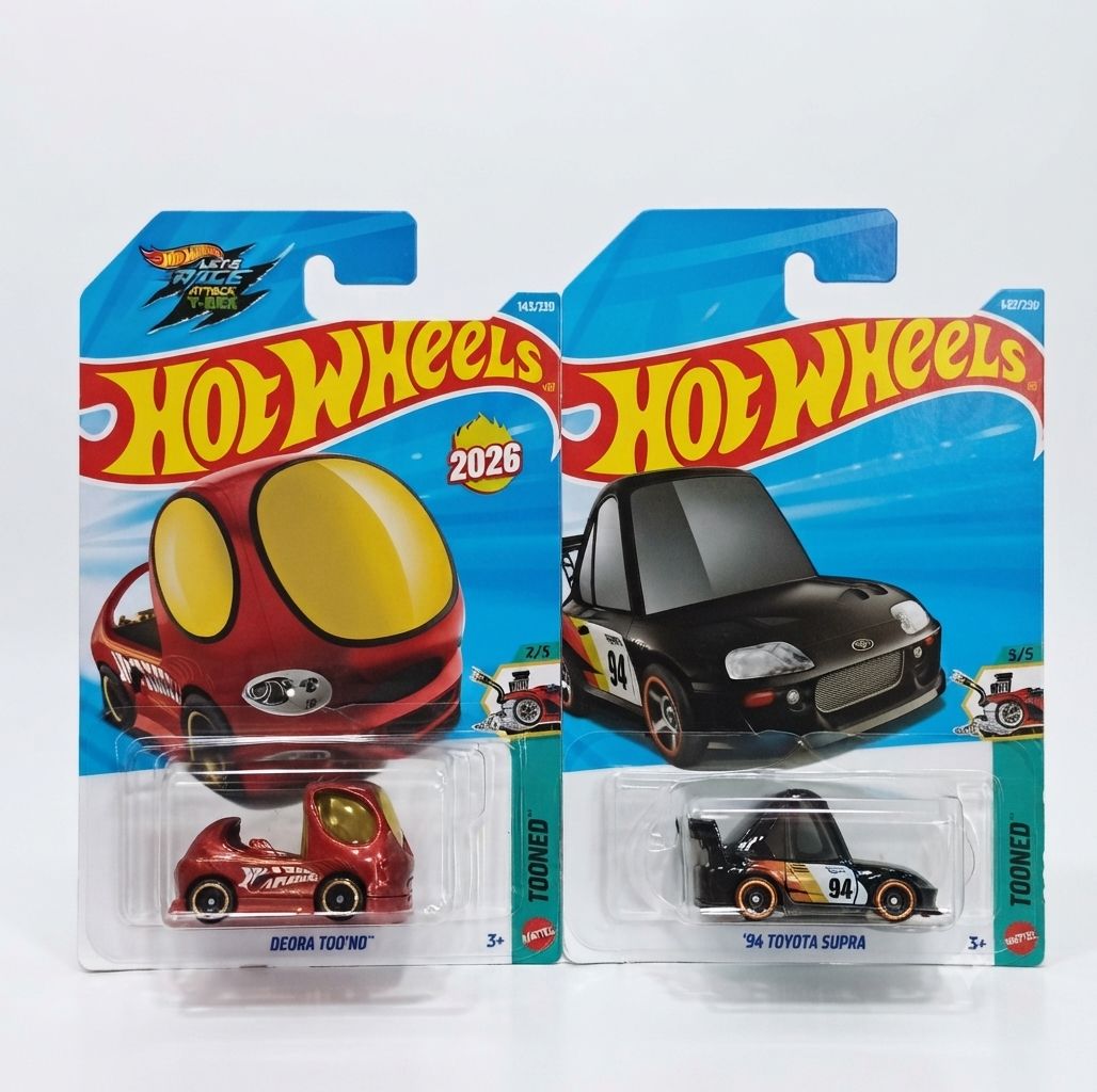 Hot Wheels 2-Car Combo Pack – '94 Toyota Supra (Tooned) & Deora Too'N | 1:64 Scale
