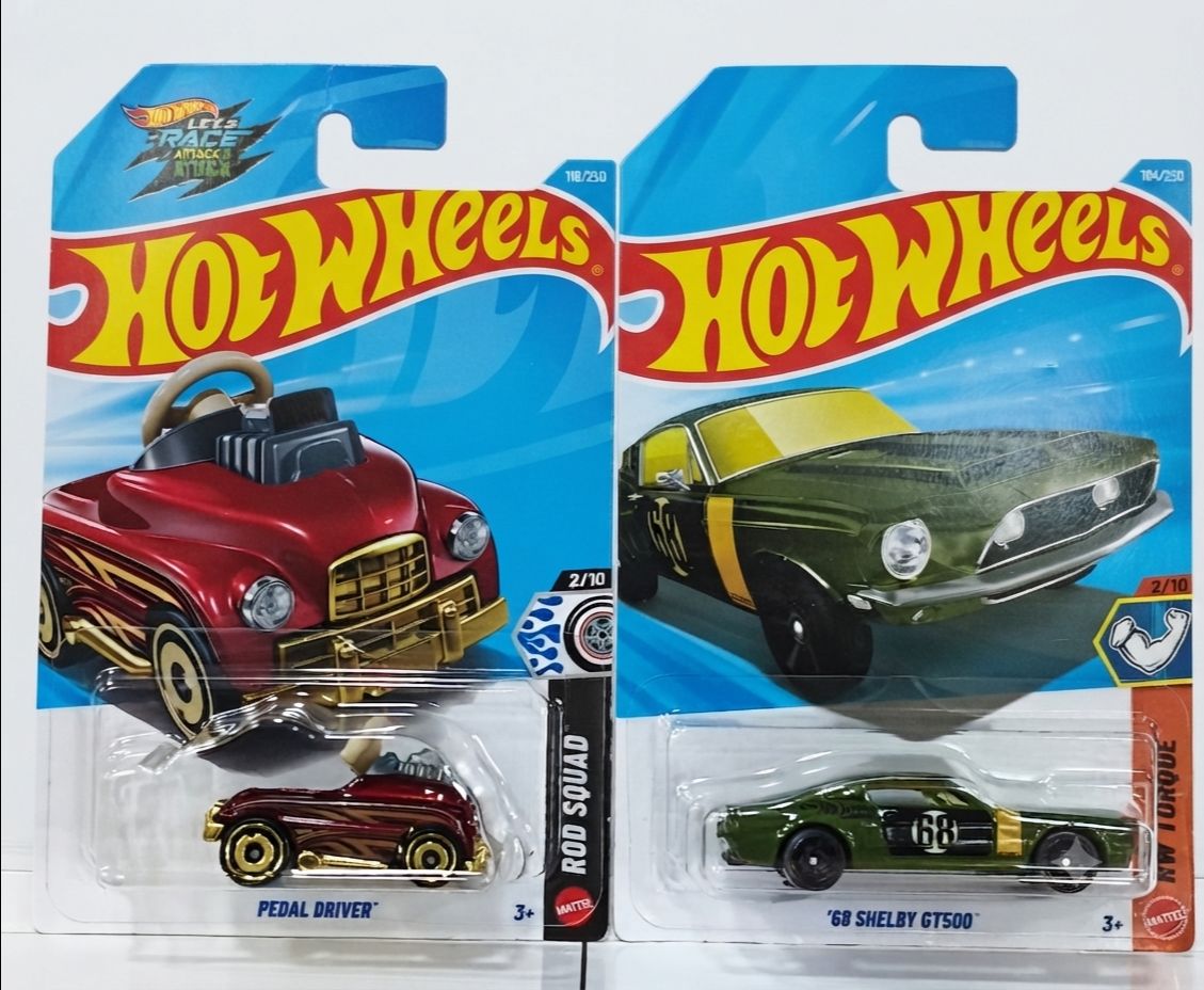 Hot Wheels 2-Car Combo Pack – '68 Shelby GT500 & Pedal Driver | 1:64 Scale