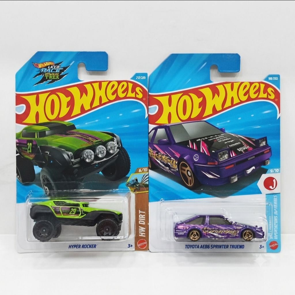 Hot Wheels 2-Car Combo Pack – Toyota AE86 Sprinter Trueno & Hyper Rocker | 1:64 Scale