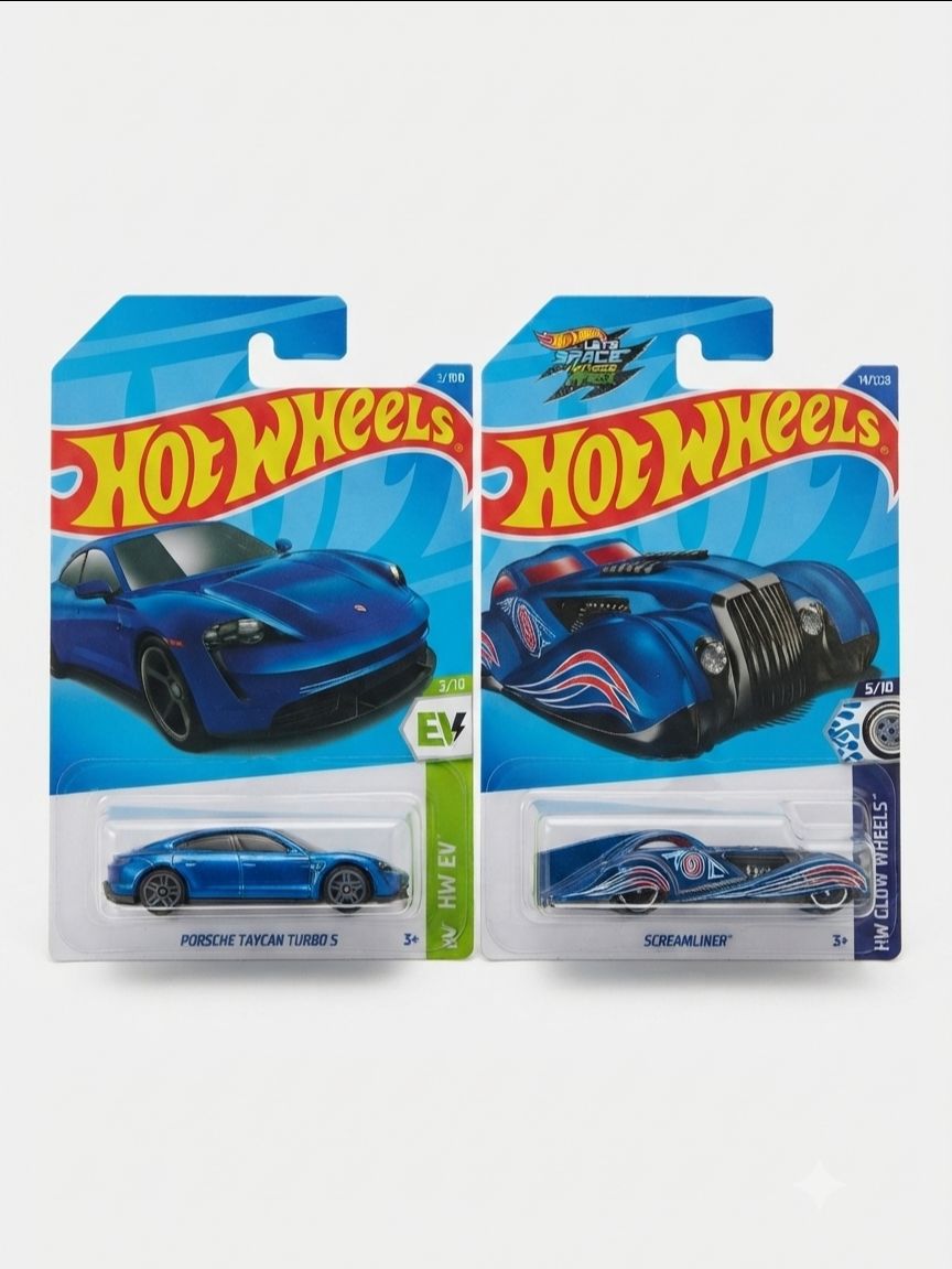 Hot Wheels 2-Car Combo Pack – Porsche Taycan Turbo S & Screamliner | 1:64 Scale