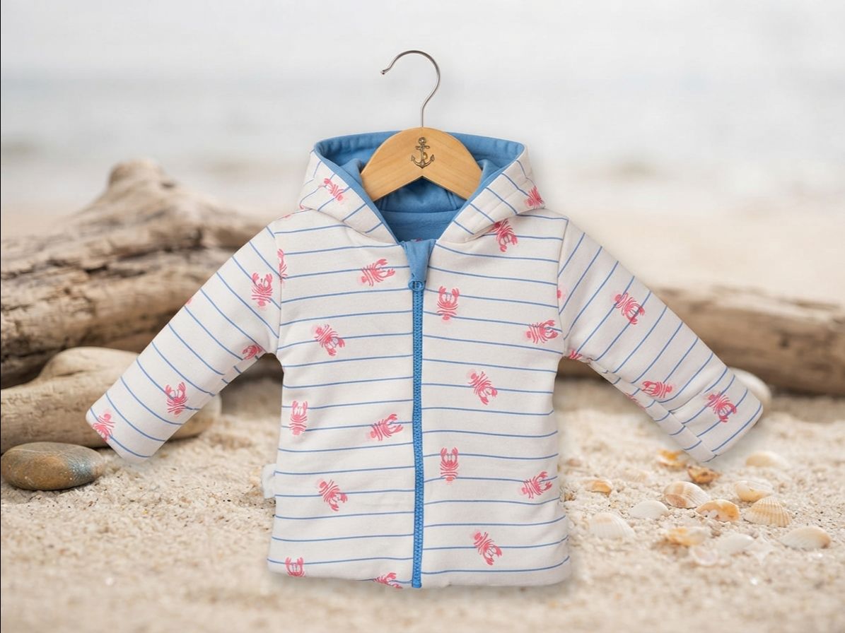 Reversible Baby Hooded Jacket Blue view 2