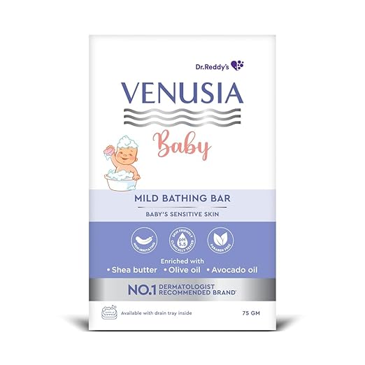 venusia Baby Mild Bathing Bar | Enriched with Shea Butter Olive Oil and Avocado Oil (75 g)