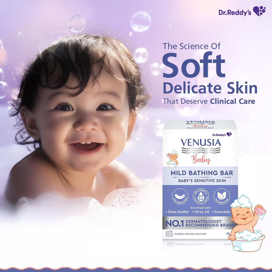 venusia Baby Mild Bathing Bar | Enriched with Shea Butter Olive Oil and Avocado Oil (75 g) view 4