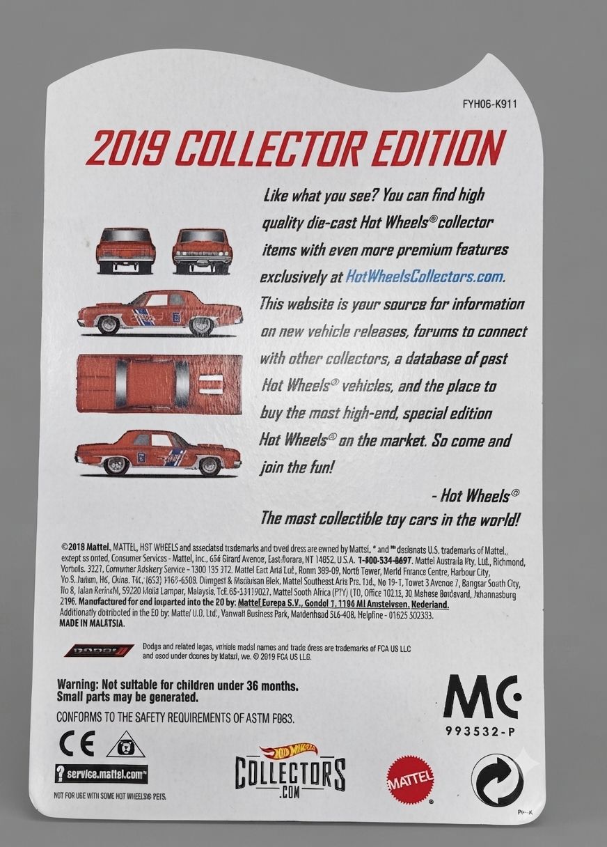 Hot Wheels 2019 Collector Edition – '64 Dodge 330 | Premium Die-Cast Collectible view 2