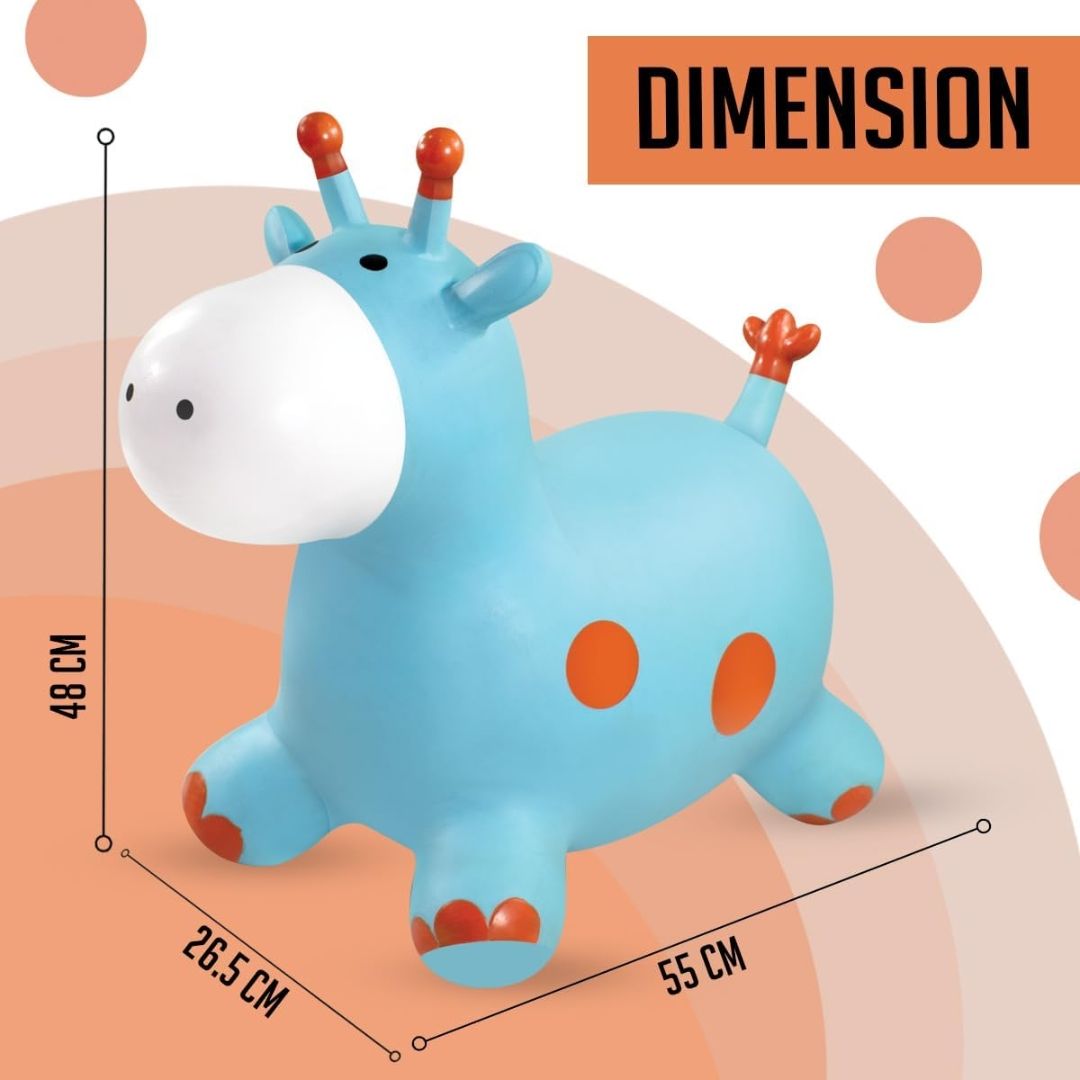 Giraffe Hopper Toy for Kids 3+ Years, BIS Certified Safe for Kids, Inflatable Jumping Bouncing Ride-On Toy, Indoor Outdoor Activity Toy for Balance & Exercise, Multicolour view 4