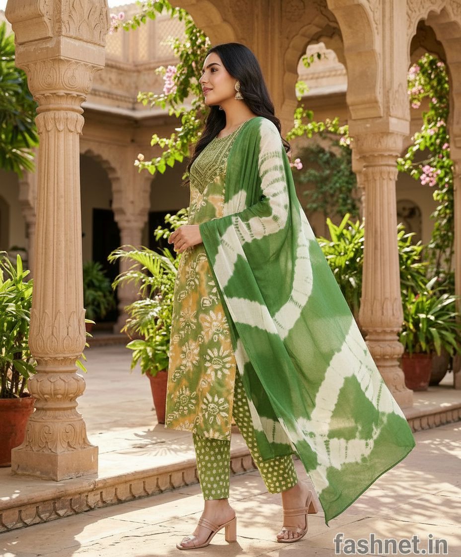 Errisha Green Kurta Set view 4