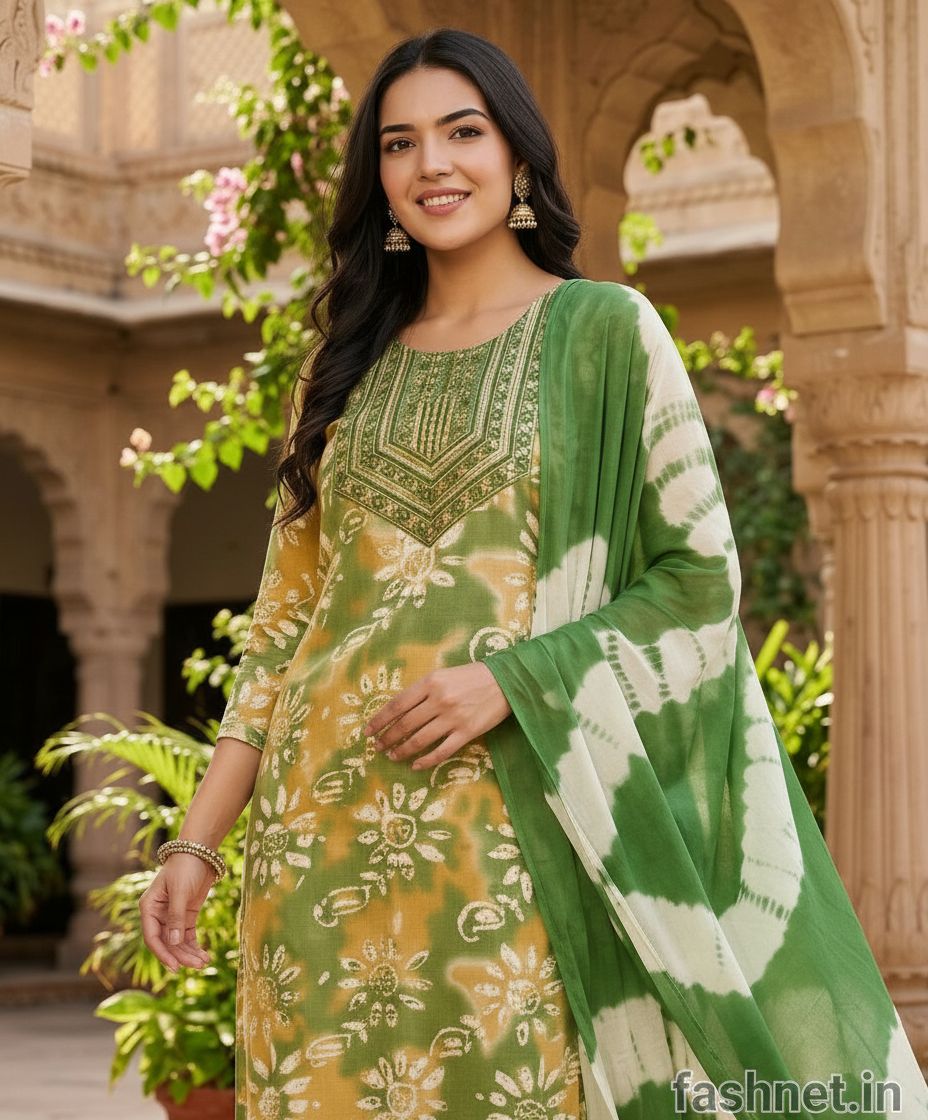 Errisha Green Kurta Set view 2