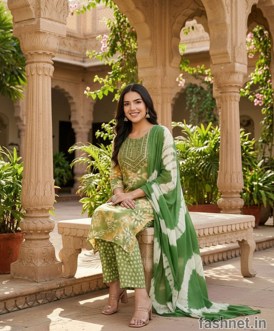 Errisha Green Kurta Set view 3