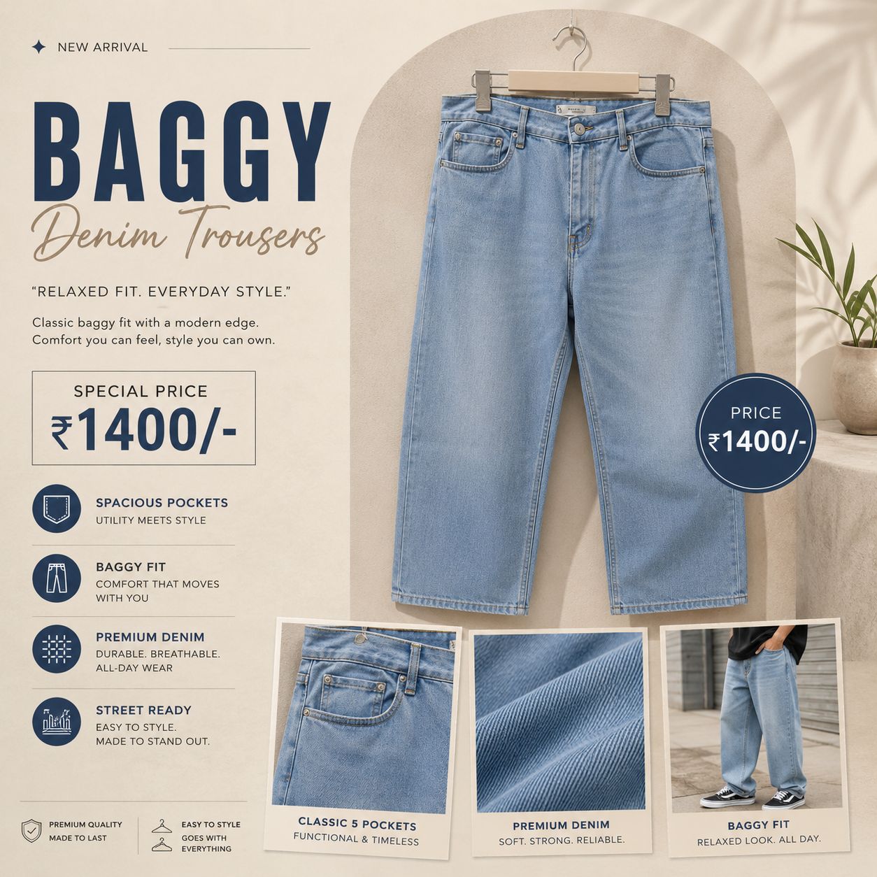 Zara Premium Baggy Jeans view 2