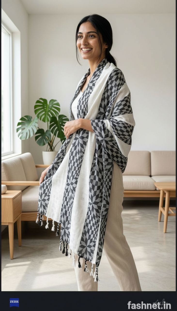 Geometric Patterned Dupatta view 2