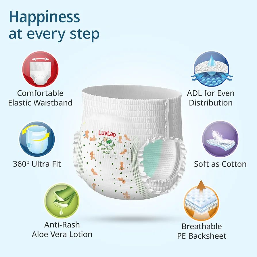 LuvLap Pant Style Baby Diapers, X-Large (XL), 20 Count, For babies of Upto 12-17Kg with Aloe Vera Lotion for rash protection, with upto 12hr protection, Diapers view 3