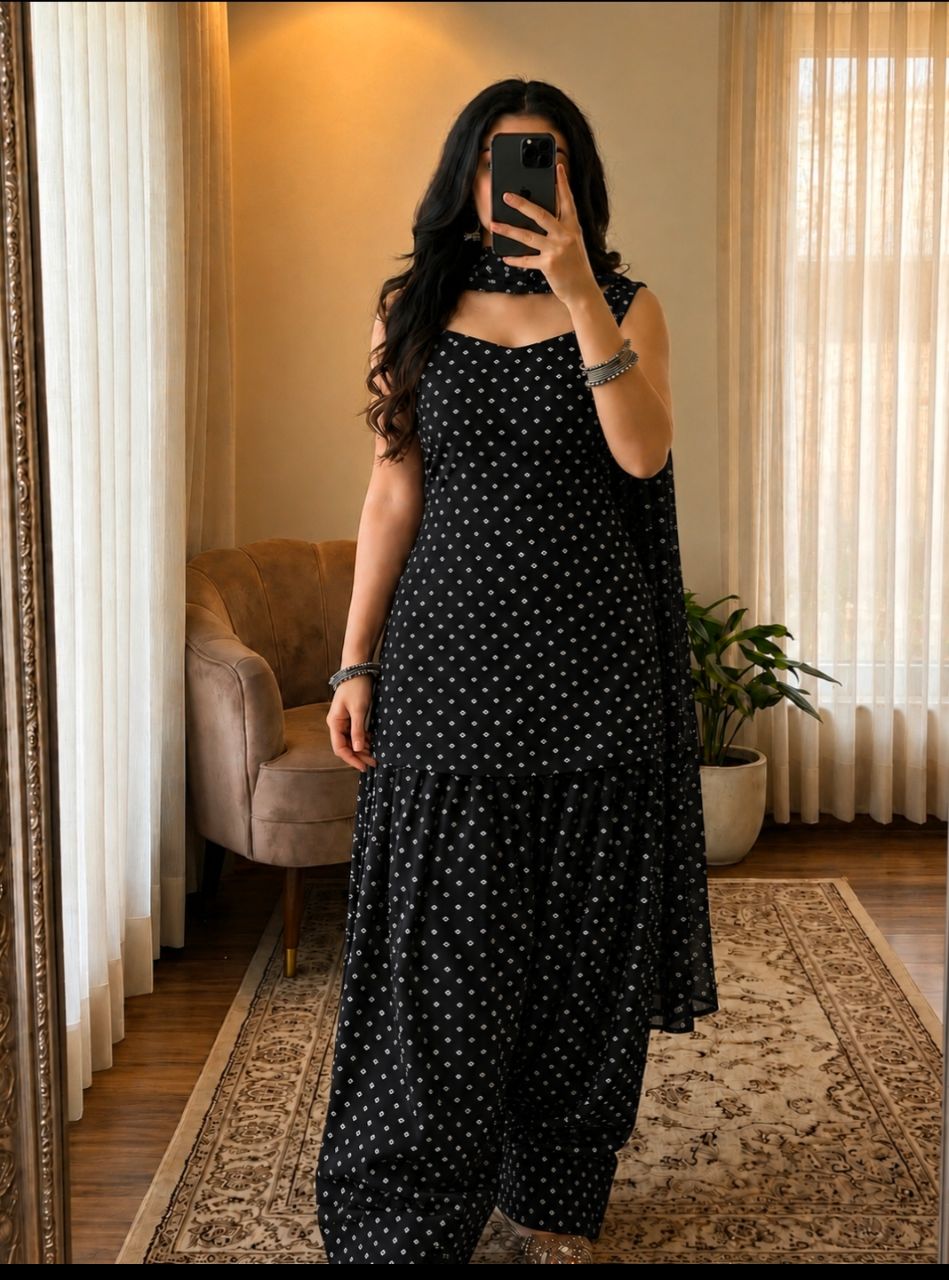 Bandhani Farshi suit Set view 7