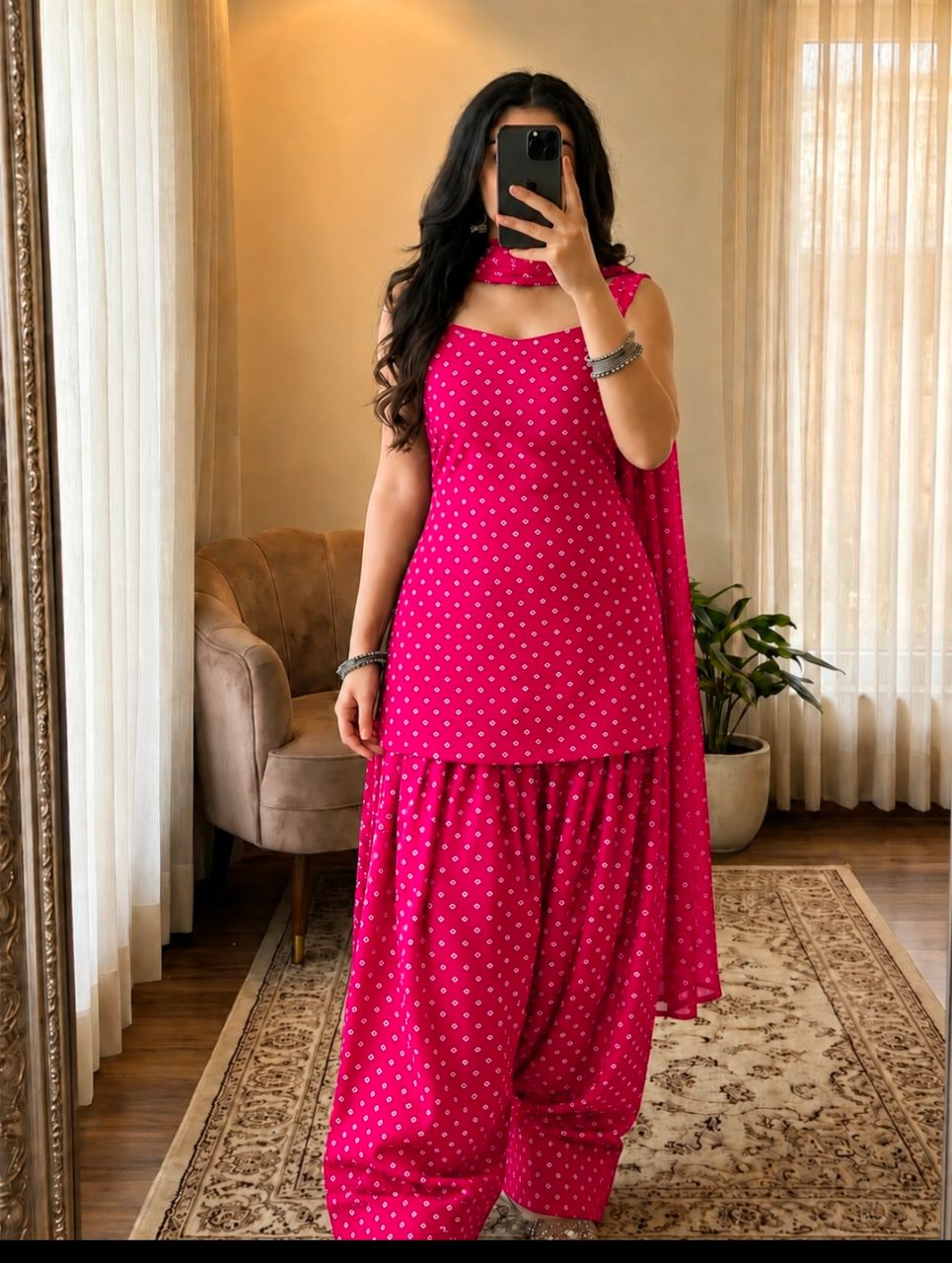 Bandhani Farshi suit Set view 6